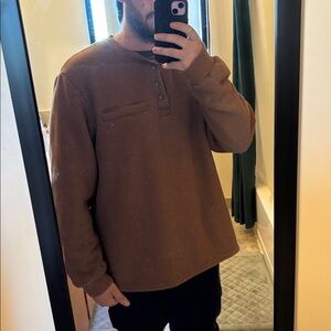 Sherpa lined waffle Henley shirt